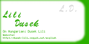 lili dusek business card